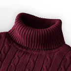 Nuevo suéter de cuello alto para hombre – Jersey de punto en color sólido, prenda casual elástica para otoño e invierno