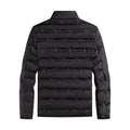 Chaqueta de plumón autocalentable con grafeno para hombre: estilo plisado sólido, a prueba de viento y cuello alto, clásica y cálida para el invierno