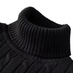Nuevo suéter de cuello alto para hombre – Jersey de punto en color sólido, prenda casual elástica para otoño e invierno