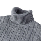 Nuevo suéter de cuello alto para hombre – Jersey de punto en color sólido, prenda casual elástica para otoño e invierno